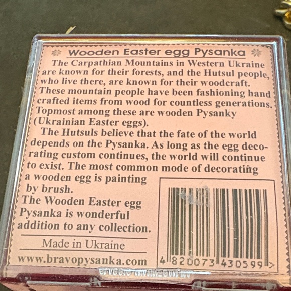 Handcrafted Orange Wood Rabbit Easter Egg Called Pysanda - Picture 8 of 8